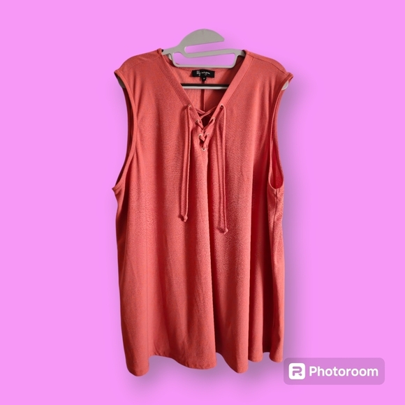 Lily Morgan Women's Terracotta Lace Up Top Size 3X - Picture 1 of 6